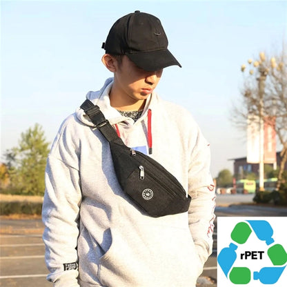 3 Zip Waist Eco Bag rPET Recycled 600D Polyester Fanny Pack