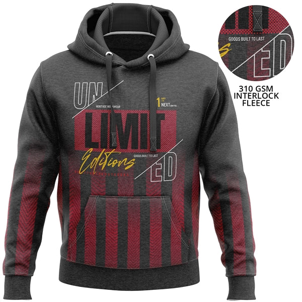 Unisex 310 GSM Interlock Fleece Sublimation Hoodies