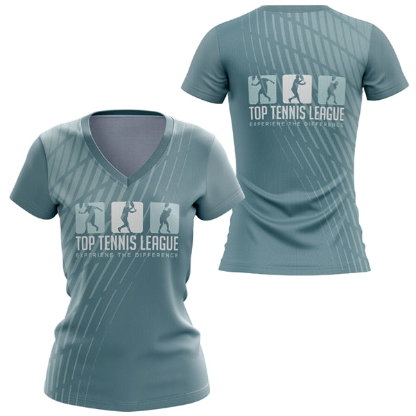 Women's 150 GSM Jacquard Mesh Short Sleeve V-Neck T-Shirt
