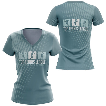 Women's 150 GSM Jacquard Mesh Short Sleeve V-Neck T-Shirt