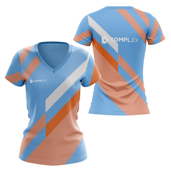 Women's 160 GSM Birdseye Mesh V-Neck Short Sleeve T-Shirt