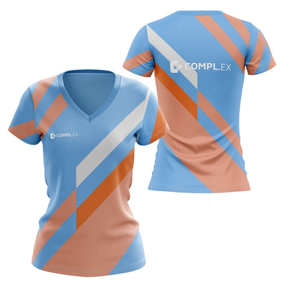 Women's 160 GSM Birdseye Mesh V-Neck Short Sleeve T-Shirt
