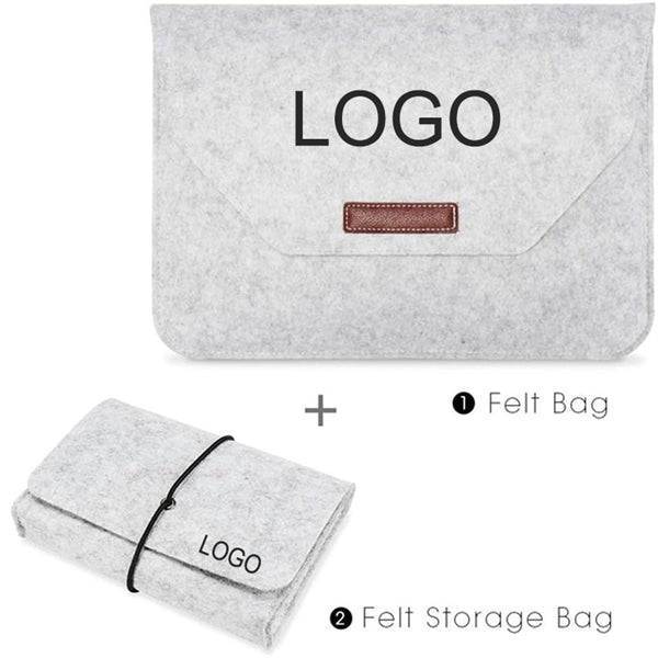 Felt Laptop Sleeves With Flip Top Protective Case Set
