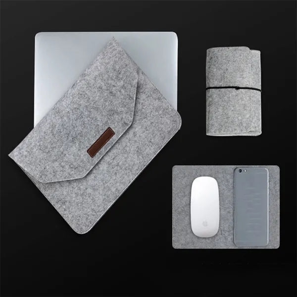 Felt Laptop Sleeves With Flip Top Protective Case Set