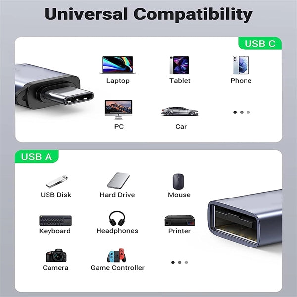 USB-C to USB 3.0 Female Adapter High-Speed Data Transfer