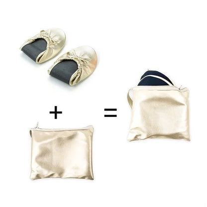 Women's Portable Foldable Ballet Flat Roll Up Slipper Shoes