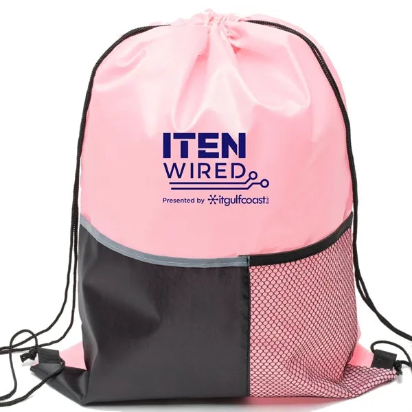 Premium Drawstring Backpack w/ Slip & Mesh Pocket (13"x17")