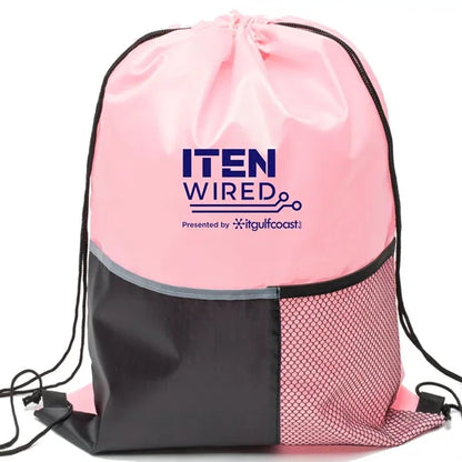 Premium Drawstring Backpack w/ Slip & Mesh Pocket (13"x17")