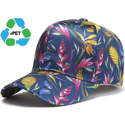 6 Panel rPET Recycled 100%Polyester Sublimation Baseball Cap