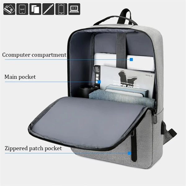 Multi Functional Laptop Backpack with USB Charging Port.