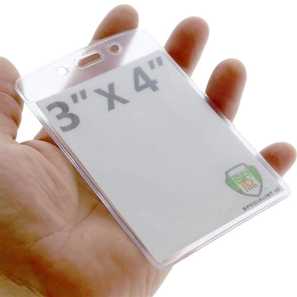 3"W X 4"H rPET Clear Vinyl Vertical Badge Holder