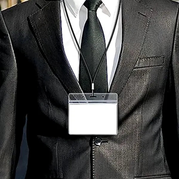 3.5"W X 2.25"H rPET Clear Vinyl Horizontal Badge Holder