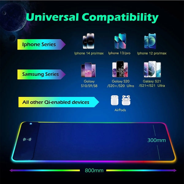 Wireless Charging Rgb Gaming Mouse Pad