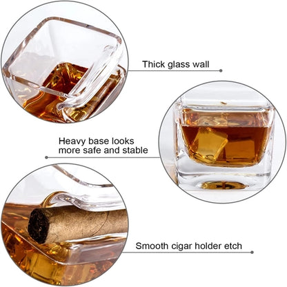 Cigar Whiskey Glasses with Holder