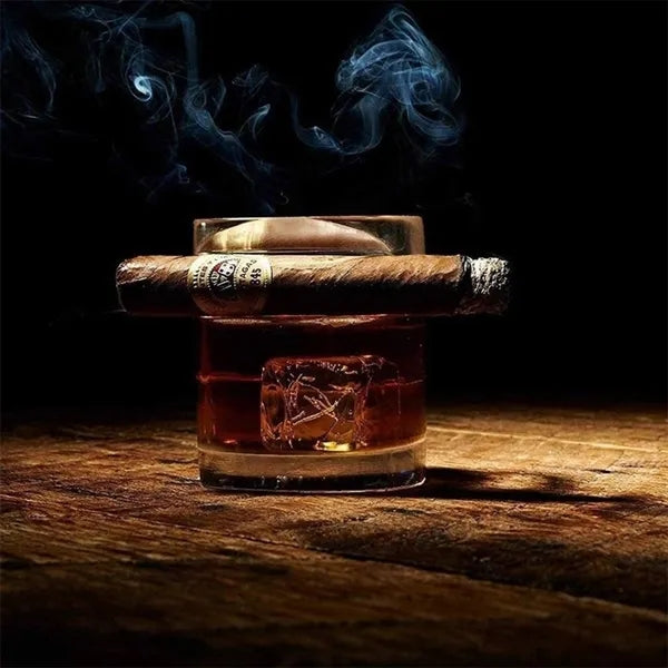 Cigar Whiskey Glasses with Holder