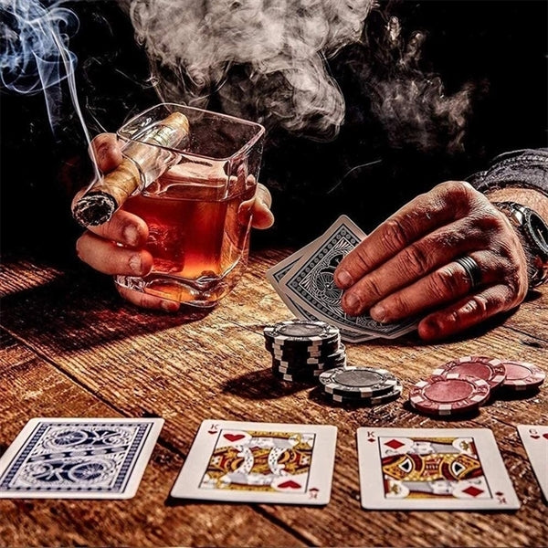 Cigar Whiskey Glasses with Holder