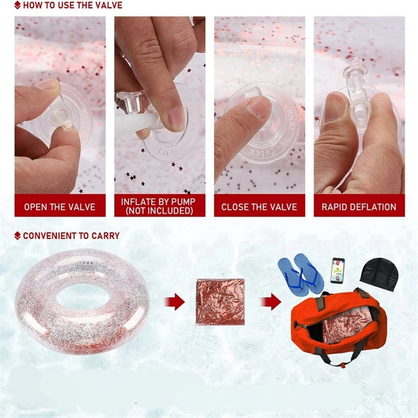 Adult Swimming Tube with Confetti Glitter