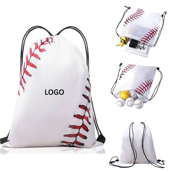 Baseball Drawstring Backpack