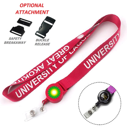 5/8" & 3/4" Eco Recyclable Polyester Lanyard With Badge Reel