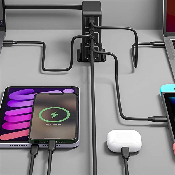 120W 6-Port Fast USB C Charging Station