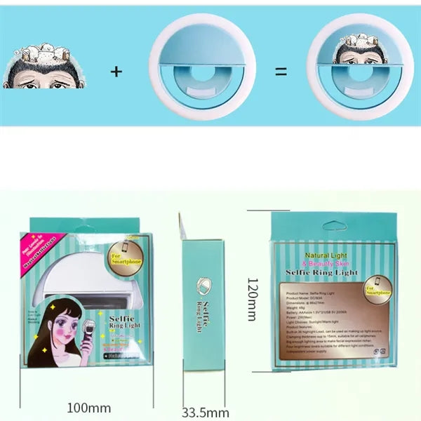 Selfie Ring Light  Rechargeable Portable Clip-on smart phone