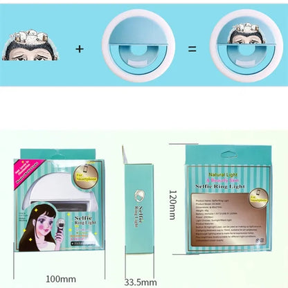 Selfie Ring Light  Rechargeable Portable Clip-on smart phone