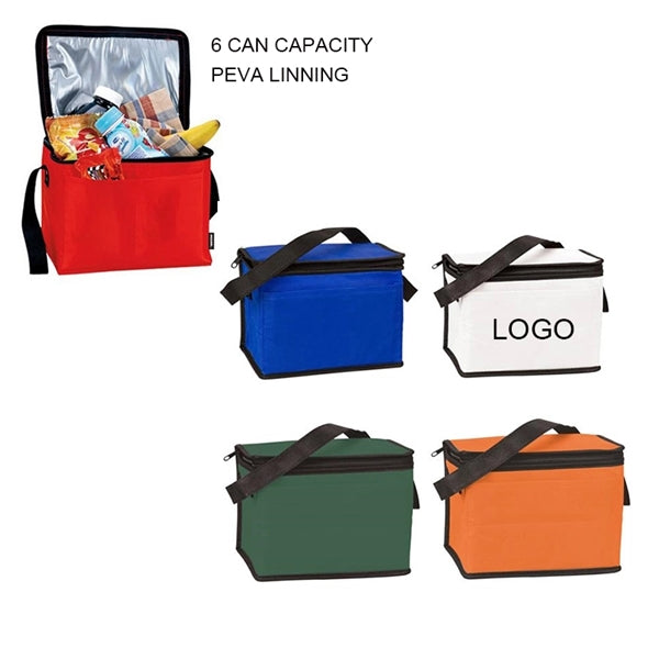 210D Polyester 6 Can Compact Budget Koozie Cooler Bag