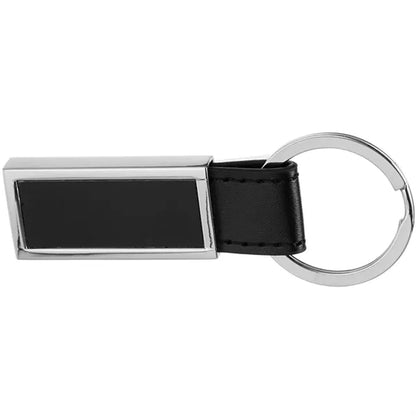 Leather & Metal Rectangular Keychains