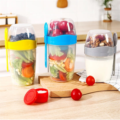 Plastic Double space Yogurt Container With Spoon