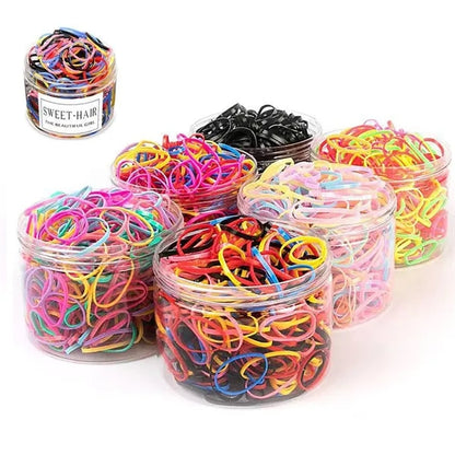 500pcs Disposable Mini Kids Hair Ties Rubber Bands Elastics