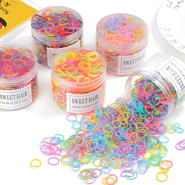 500pcs Disposable Mini Kids Hair Ties Rubber Bands Elastics