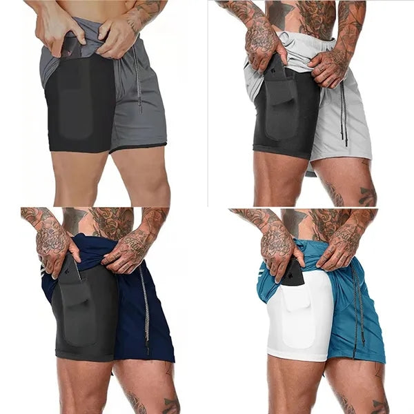Men's Double Layer Sports Shorts