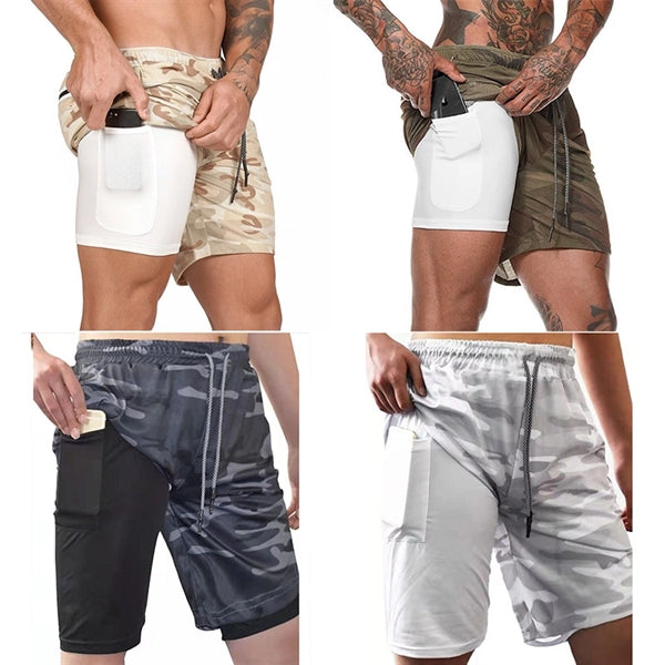 Men's Double Layer Sports Shorts