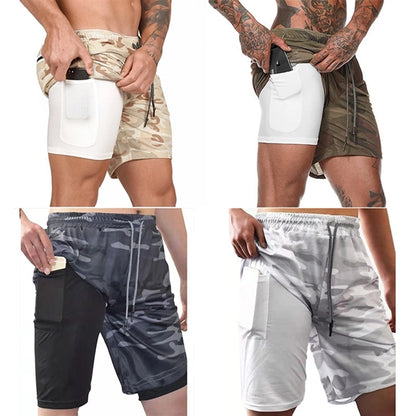 Men's Double Layer Sports Shorts