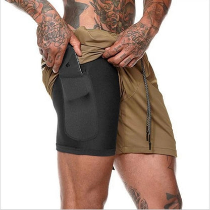 Men's Double Layer Sports Shorts