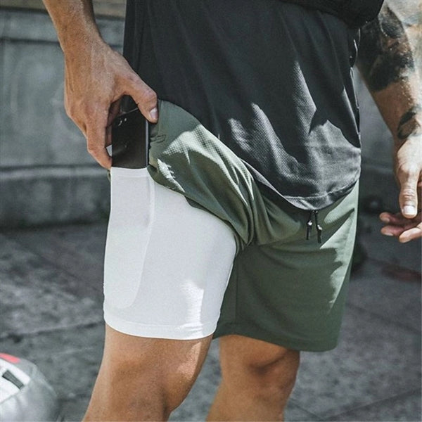 Men's Double Layer Sports Shorts
