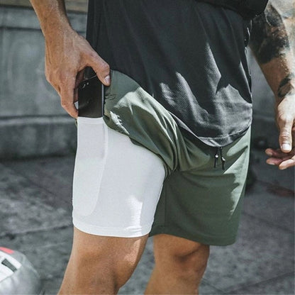 Men's Double Layer Sports Shorts