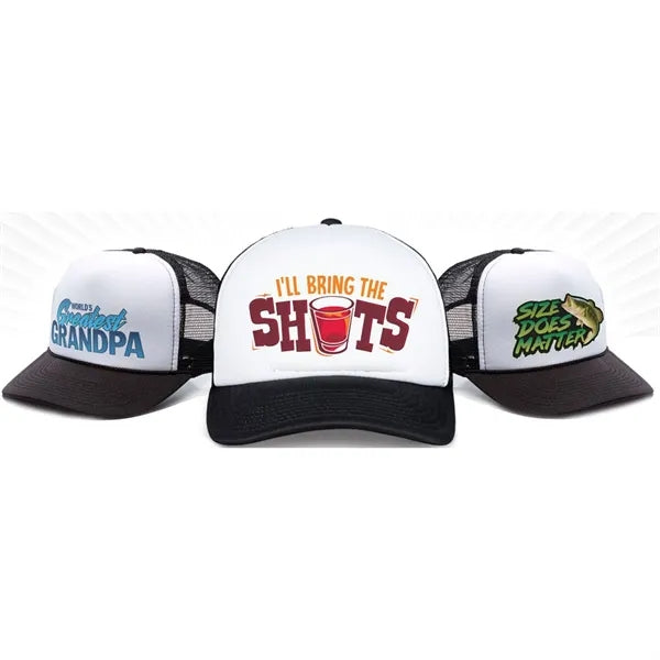 5 Panel Sublimation Polyester Mesh Back Trucker Cap Snapback