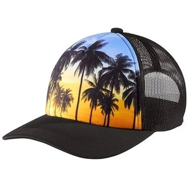 5 Panel Sublimation Polyester Mesh Back Trucker Cap Snapback