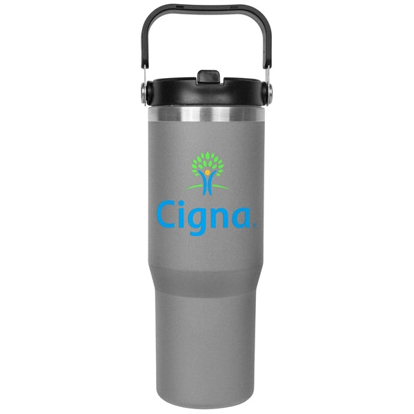 30oz. Stainless Steel Insulated Mug with Handle and Built-In