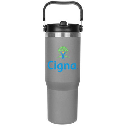 30oz. Stainless Steel Insulated Mug with Handle and Built-In