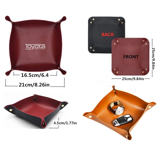 PU Leather Tray Organizer Storage