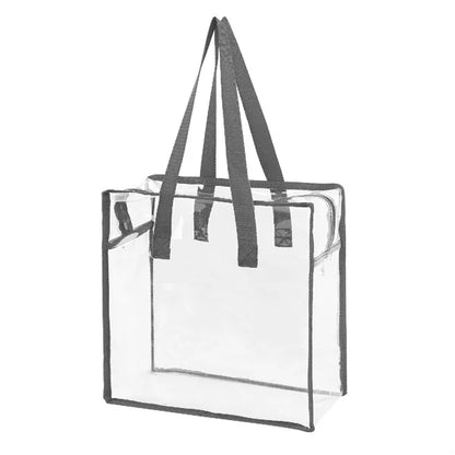 CLEAR VINYL STADIUM COMPLIANT ZIPPERED TOTE BAG