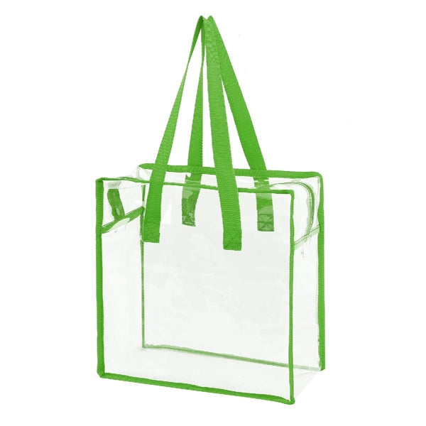 CLEAR VINYL STADIUM COMPLIANT ZIPPERED TOTE BAG