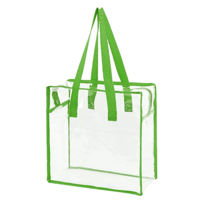 CLEAR VINYL STADIUM COMPLIANT ZIPPERED TOTE BAG