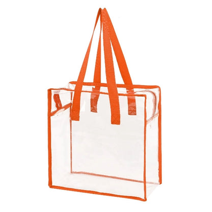 CLEAR VINYL STADIUM COMPLIANT ZIPPERED TOTE BAG