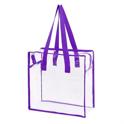 CLEAR VINYL STADIUM COMPLIANT ZIPPERED TOTE BAG