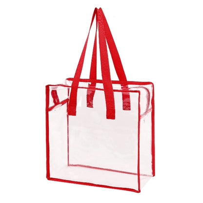 CLEAR VINYL STADIUM COMPLIANT ZIPPERED TOTE BAG