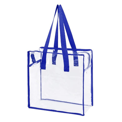 CLEAR VINYL STADIUM COMPLIANT ZIPPERED TOTE BAG