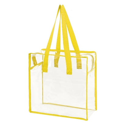 CLEAR VINYL STADIUM COMPLIANT ZIPPERED TOTE BAG